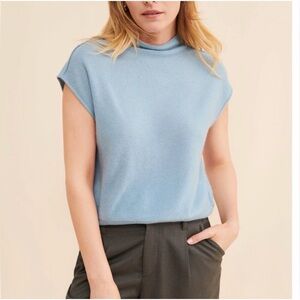 Anthropologie Cap-Sleeve Mock-Neck Cashmere Sweater size M